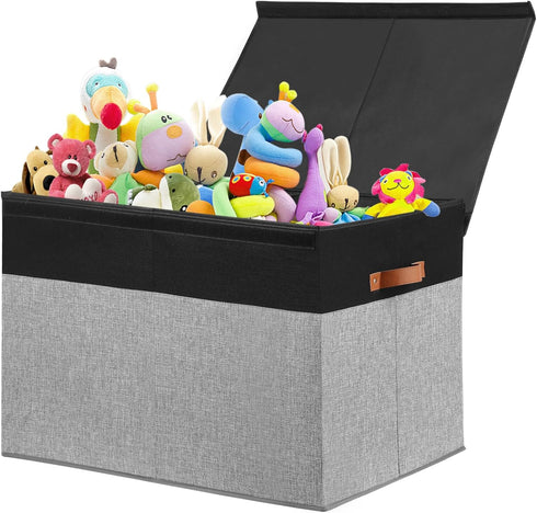 Gowee Large Toy Storage Box with Lid, Sturdy Toys Storage Chest Bin Organizer