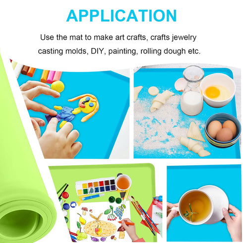 Silicone Kids Placemats, Non-Slip Silicon Placemats for Toddlers, Kids Portable Dining Table Placemat, 2 Pack,