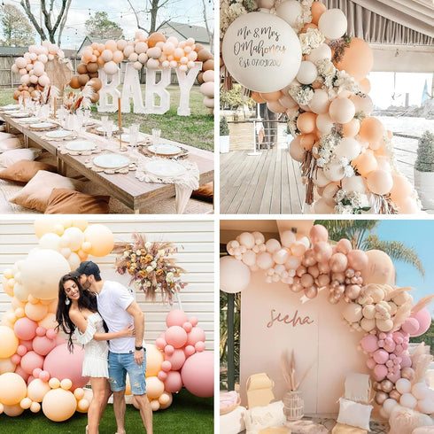 PartyWoo Nude Balloons, 50 pcs 5 Inch Boho Apricot Balloons for Party Decorations, Birthday, Baby Shower