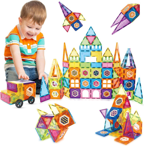 Contixo ST4 Magnetic Tiles - 112 PCs 3D Building Blocks STEM Construction