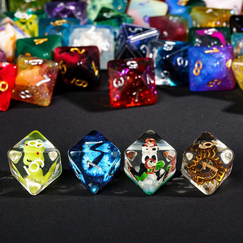 10 Pack D8 Set 8 of Polyhedral Dice - Random Color Sided Dice for D&D, DND, RPG, Table Games