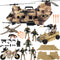 26 PCS Army Men Helicopter Carrier Toys, Military Soldier Action Figures, Jumbo Transport Aircraft with Lights & Sound