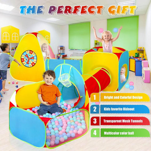 5Pack Kids Play Tent for Toddlers - Indoor Playground with 50 Balls, Foldable Pop Up Tents and Outdoor Playhouse