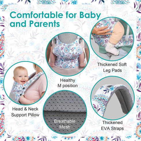 Cozy, 7-66lbs 3-36 YooxArmor Baby Carrier, Ergonomic, Breathable & Lightweight Infant Carriers for with Lumbar Support