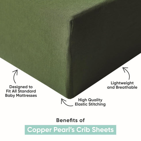 Ferra Copper Pearl Premium Knit Crib Sheets - Breathable and Soft, Fitted for Standard Mattresses, Perfect for Baby
