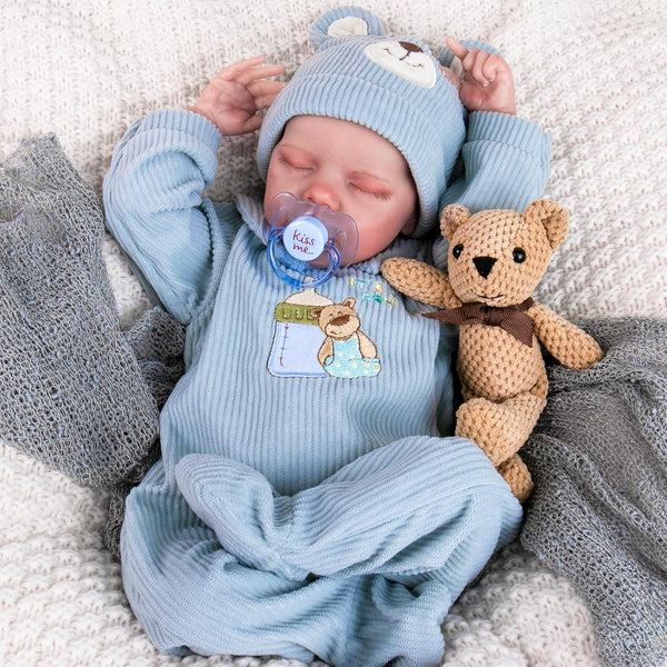 Aori Lifelike Reborn Baby Dolls - Realistic Newborn Boy Doll with Feeding Kit & Gift Box