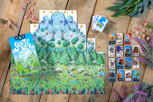 Hachette Boardgames 2 Encountering 1-2 8+ 15 Solstis | Whimsical Player Strategic Tile Game | Build a Stunning Mountain
