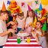 Elcoho 4 Pack Plastic Red and White Stripes Tablecloths - 54 x 107 Inch for Carnival Circus Movie Night