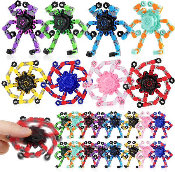 24PCS Transformable Fidget Spinners,Bulk Sensory Fidget Stress Relief Toys for Kids Boys