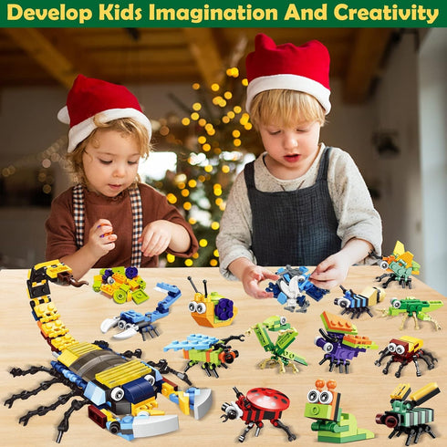 2025 24 Countdown 12 1 Christmas Advent Calendar with Building Blocks for Kids, Days Christmas Calendars In Building