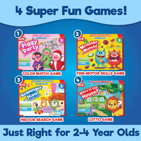 Doctor Jupiter My Big Box of Games for 2 to 4, Toys for Ages 2-4, Birthday Gift for 2 Year Old Boys and Girls