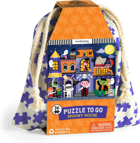 Mudpuppy Spooky House – 36 Piece Jigsaw Puzzle Featuring an Adorable Haunted House with Spooky Friends