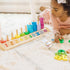 Melissa & Doug Counting Shape Stacker, Wooden Educational Toy with 55 Shapes and 10 Number Tiles for Kids