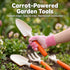 Set 3-8, Kids Gardening Outdoor Tools with Adorable Sun Protective Hat & Bunny Apron, Carrot-Shaped Shovel Rake Trowel