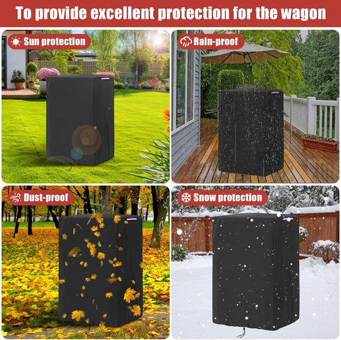 W4 420D 4 Drawstring-29 19" 43" Wagon Cover Compatible with Wonderfold Wagon Original(Cover Only),Waterproof Wagon
