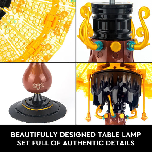 Ideas Table Lamp Mini Building Block Set, Creative Retro-Style Model for Home Décor