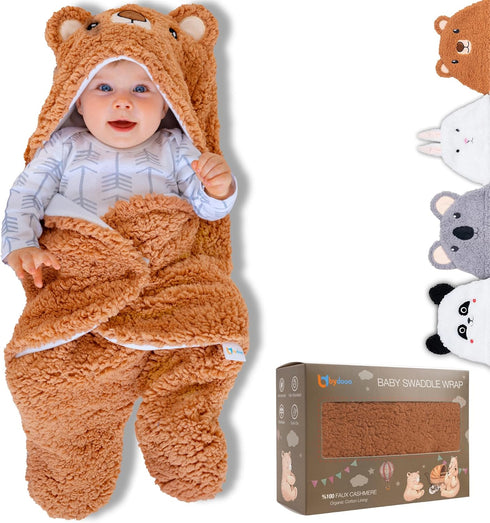 Baby Swaddle Blanket Bear 0-6 Months Cute Organic Ultra Soft Plush NewBorn