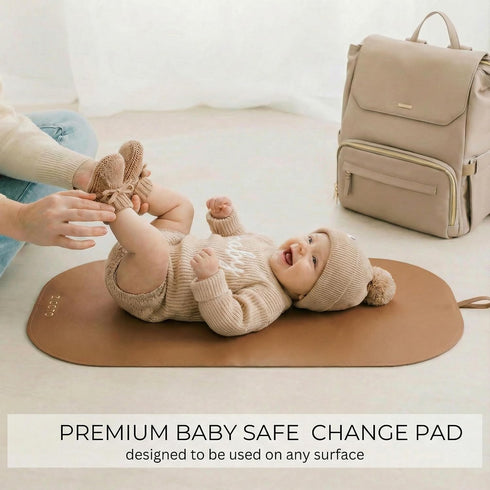 Beautiful Baby Diaper Changing Mat Made of Vegan Leather - Soft and Easy to Wipe Changing Pad for Travel or at Home Use