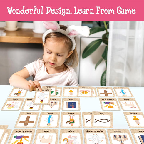 80 40 Hebayy Bible-Themed Matching Game, PCS Bible Concentration Memory Cards for Christian Pairs Biblical Character