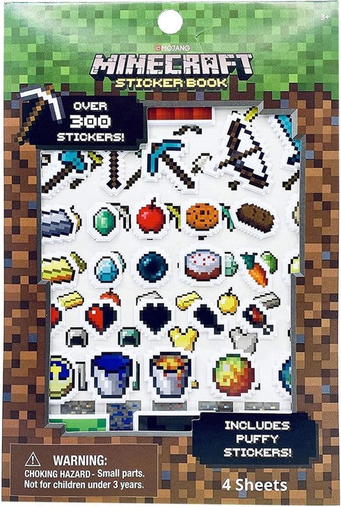 TUGOKU Kids Camera Minecraft Sticker Book, Includes Puffy Stickers, Over 300 Stickers