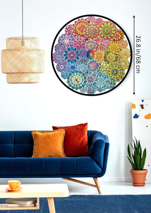 Colorful Flowers Puzzles - 1000 Piece Impossible Puzzle for Adults - Mandala Art Difficult Jigsaw