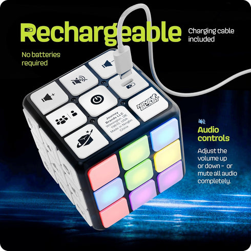 Rechargeable Game Activity Cube - 9 Fun Brain & Memory Games, Cool Toys for Boys and Girls, Birthday Gifts for Ages 6-12