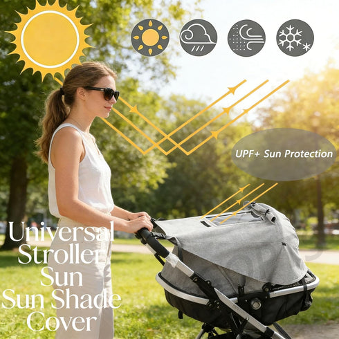 XGOPTS 50+ Baby Stroller Universal UPF Sun Protector Shade Blackout Cover Pushchair Shield Canopy Pram Rain Sunshade