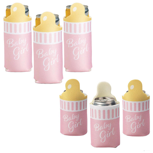 Fun Express Girl Baby Bottle Regular & Slim Fit Can Coolers