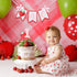 LINLULU 1st Set Strawberry High Chair Banner - Strawberry Themed Birthday Decoration Including One High Chair Banner