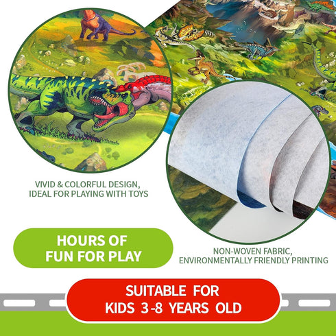 552-C Oriate Kids Dream Mat Modern City Toy Activity Playmat, Parent-Child Interaction Game Map Rug, Ideal Children's