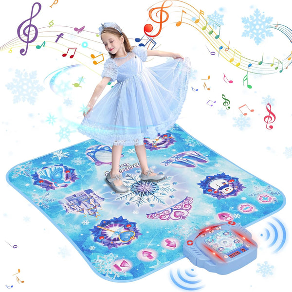 2024 8-Button Frozen Dance Mat with Wireless Bluetooth, Upgraded Light Control System for 3-12 Year Old Girls