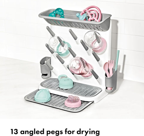 OXO Tot Expandable Drying Rack Space-Saving Drying Rack | Newborn and Baby Essentials | Breastfeeding Essentials | Dry