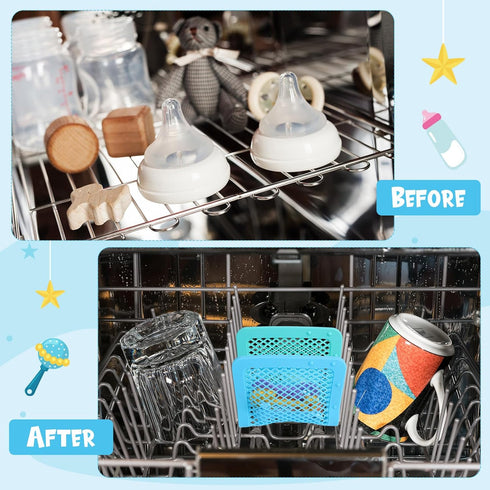 2 Maxcheck Pcs Silicone Dishwasher Bag Large Baby Bottles Dishwasher Bag Silicone Dishwasher Bag for Small Items Bottle