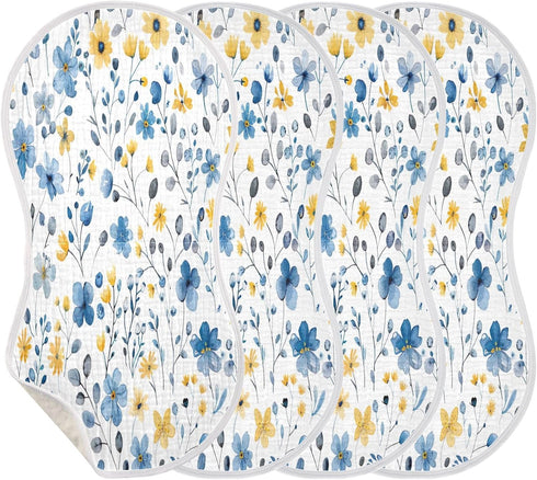 YETTASBIN Wildflower Muslin Baby Burp Cloth, Super Soft Absorbent Cotton Burp Rag Baby Bibs Feeding Cloth for Newborn