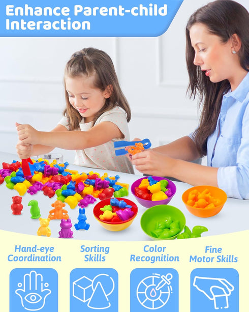 Counting Animals Montessori Toys for Boys & Girls Ages 3-5, Preschool Learning Activities & Sensory Gifts for Kids