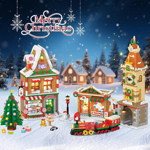 2025 Set 24 Countdown 8+ INSOON Advent Calendar Christmas Mini Building with Light, Days City Main Street Building