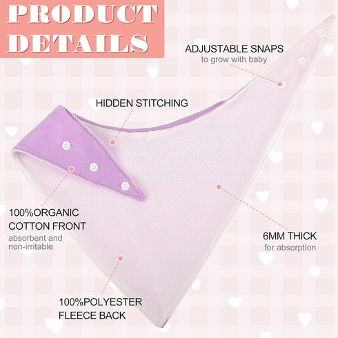 5 Pack Set 4+ Janmercy Adult Drool Bandana Bibs Soft Large Absorbent Bibs for Special Needs Waterproof, Kids Years