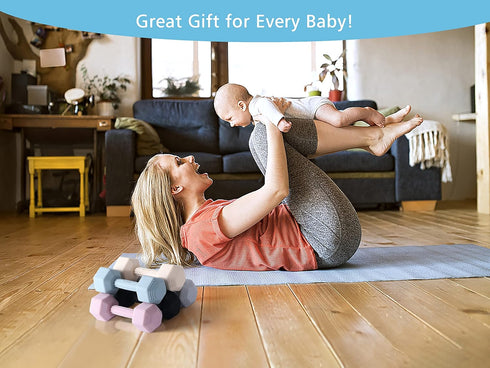Giftty Baby Dumbbell Toy - Durable Silicone Infant Rattle Teething Toy, Toddler Sensory Weight, Sandy Brown (1pcs)