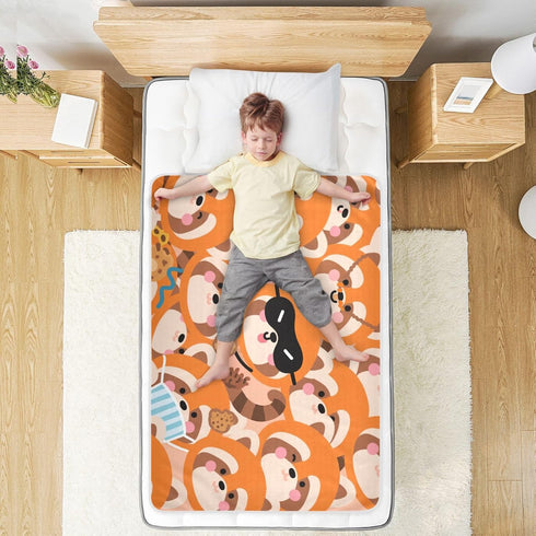 siphylline 52" 34" Cartoon Cute Fox Orange Extra Large Resuable Baby Bed Pad Highly Absorbent Potty Training Pads