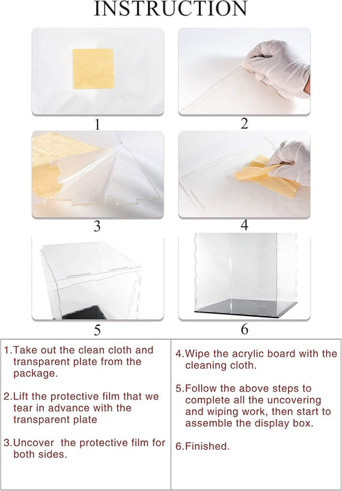 Countertop (8x8x12inch) Clear Acrylic Display Case-Assemble Box for Display-Clear Display Box,Dustproof Protection