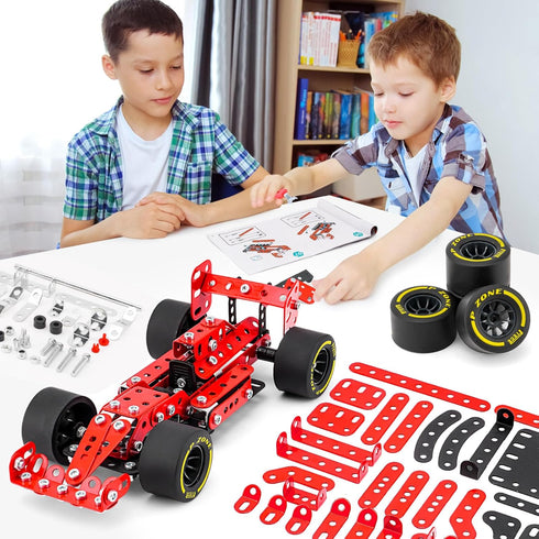 Ferthor Fun 8-12,Erector Sets 1:20 8 9 10 11 12-16 Building Car Metal Model Kits,STEM Building Toys Model Car Kits