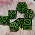 Carving in Green Black DND Dice Set for Board Games
