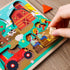 LovesTown 4PCS Wooden Peg Puzzles - Knob Puzzles with Handles for Toddlers Educational Montessori Learning