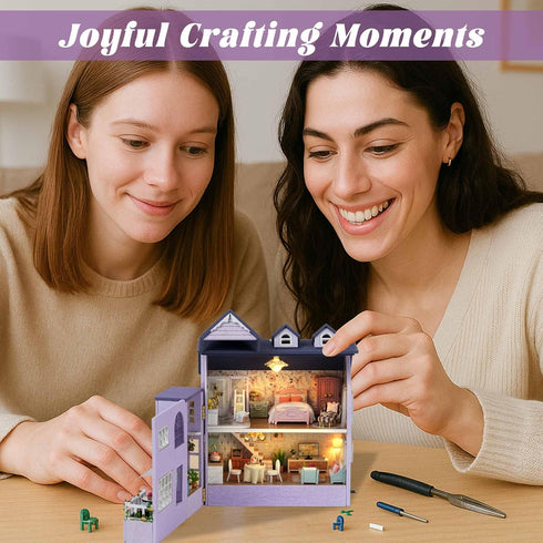 DIY Miniature Dollhouse Kit - Happy House with Furniture for Creative Fun