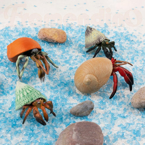 Framendino 4 Pack , Realistic Sea Animals Hermit Crab Model for Home Decorations