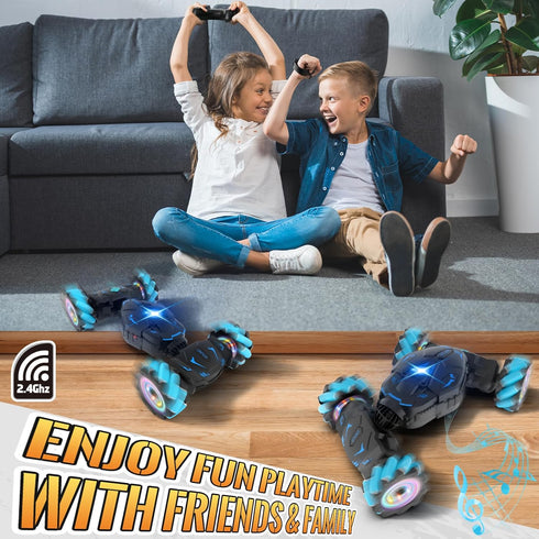Pristar RC Cars Gesture Sensing Stunt Car, Best Gifts for Boys 6-12, 2.4Ghz Remote Control Toys for Age 6-12, 360°