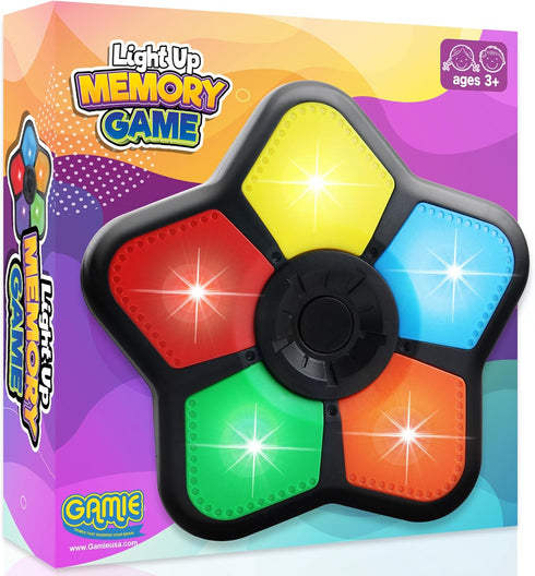 Gamie Electronic Memory Game with Lights and Sounds, Handheld Memory Game for Kids and Adults, Educational Learning Game