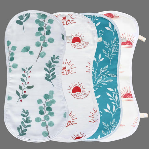 CHAKOOS 4 Pack 70% Viscose/30% Burp Cloths for Babies Bamboo Cotton Soft & Super Absorbent Baby Burp Cloths for Newborn
