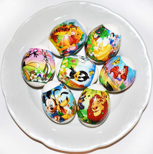 Easter Egg Decorating Kit - Heat Shrink Sleeve Egg Wraps & Stickers for 7 Easter Eggs