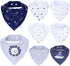 DOKMA Set 8 Organic Cotton Baby Drool Bibs - Bandana Teething Bibs